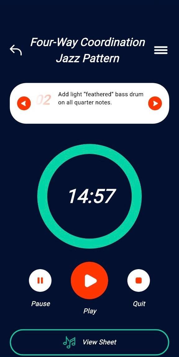 Practice timer overview screen